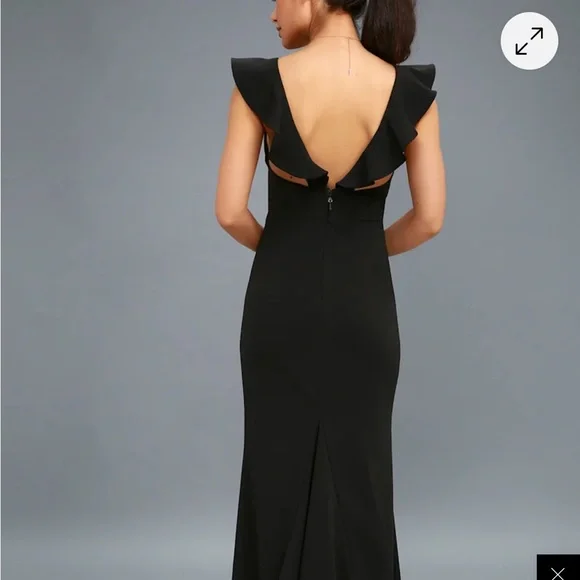 Lulu's Perfect Opportunity Black Maxi Ruffle Dress - Picture 2 of 8